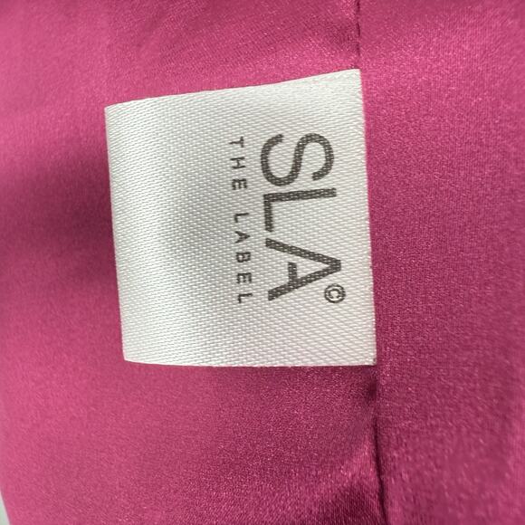 SLA The Label Olivia Oversized Satin Blazer Size XL Magenta Pink NWT - Picture 12 of 13